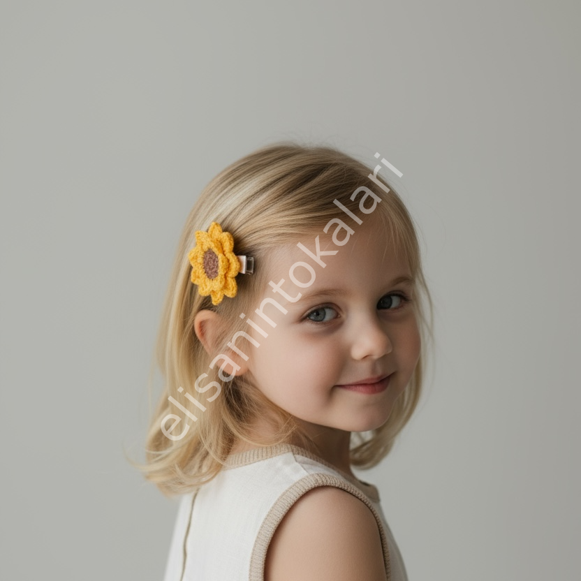 HANDMADE  SUNFLOWER & DAİSY HAIR CLIP