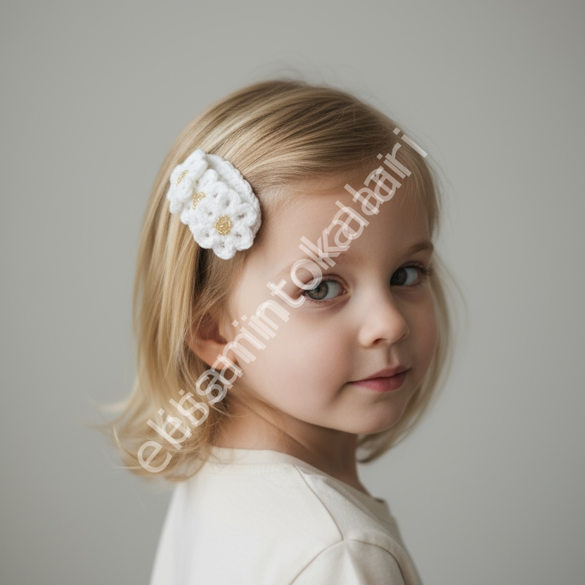 BEADED CROCHET DAISY SNAP CLIP – 5 CM HANDMADE HAIR ACCESSORY