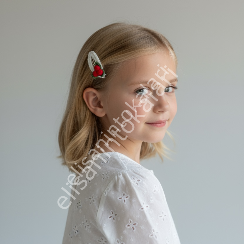 HANDMADE CROCHET KOKINA FLOWER SNAP CLIP – 5 CM