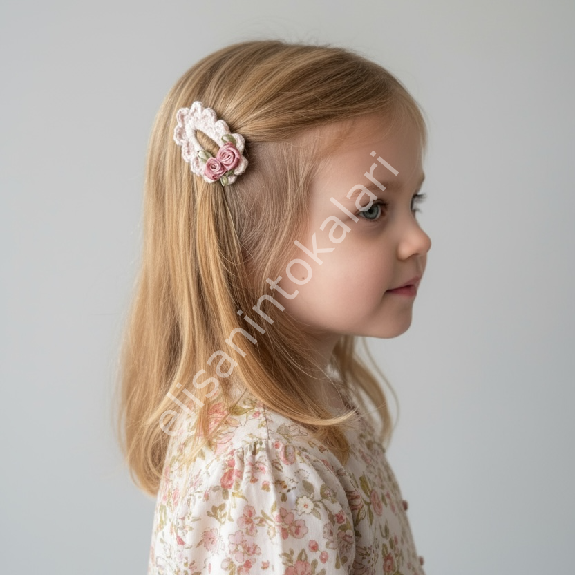 HANDMADE VINTAGE ROSE  HAIR PIN