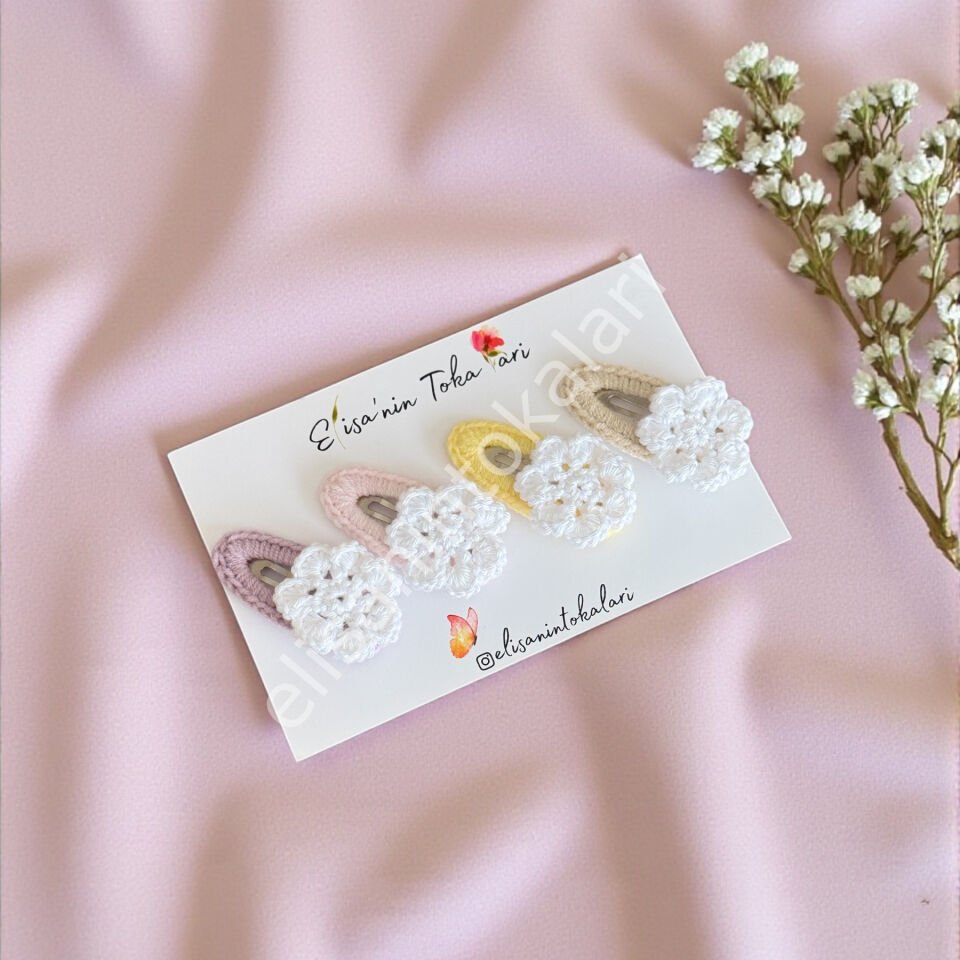 HANDMADE  SNOWFLAKE FLOWER  HAIR PIN