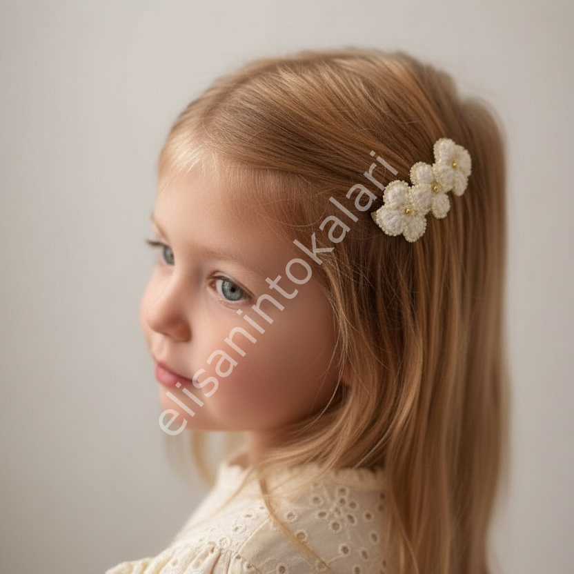 WHOLESALE CROCHET DAISY BEADED ALLIGATOR HAIR CLIP