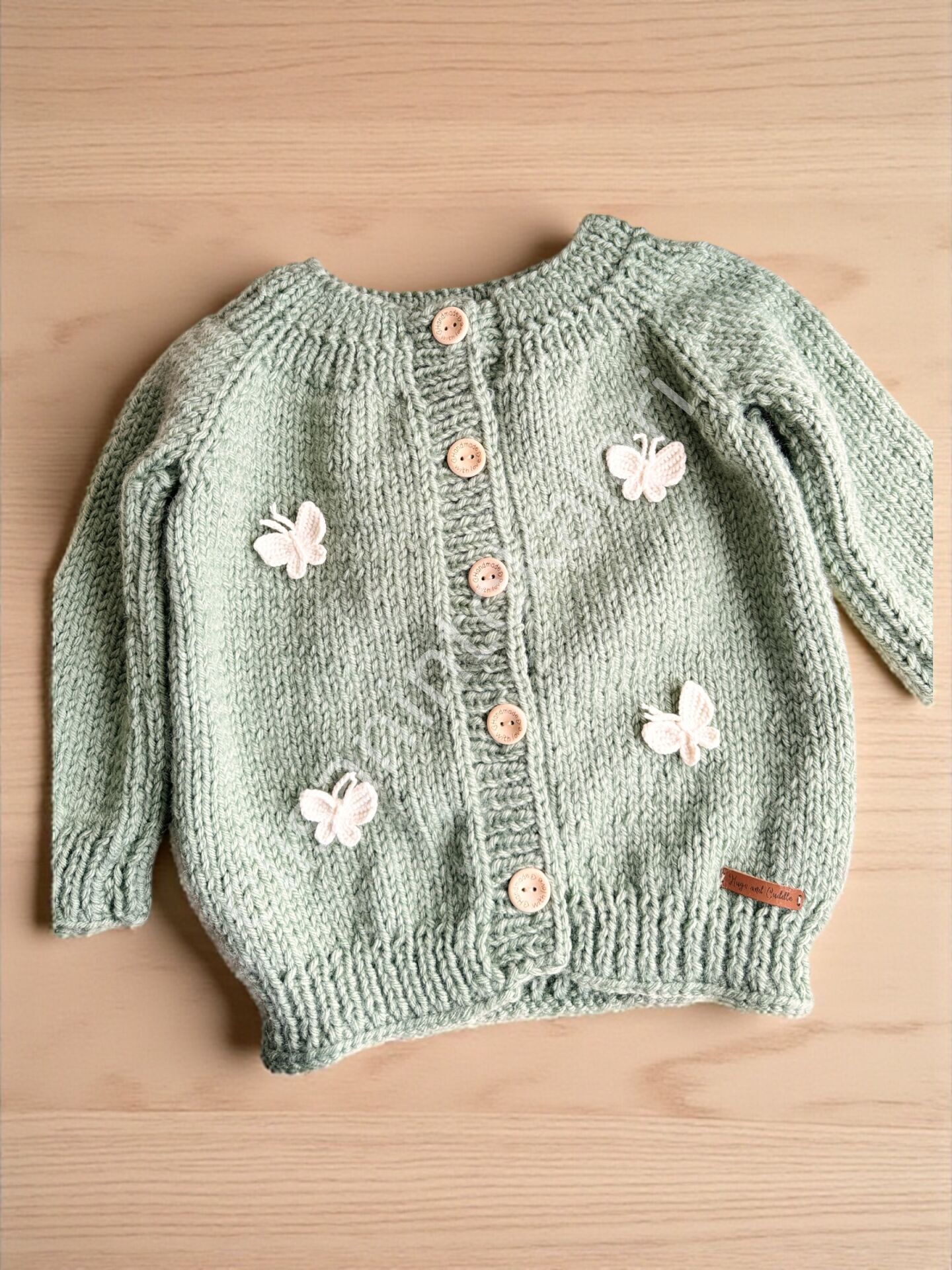 BUTTERFLY SOFT GREEN KİDS CARDİGAN