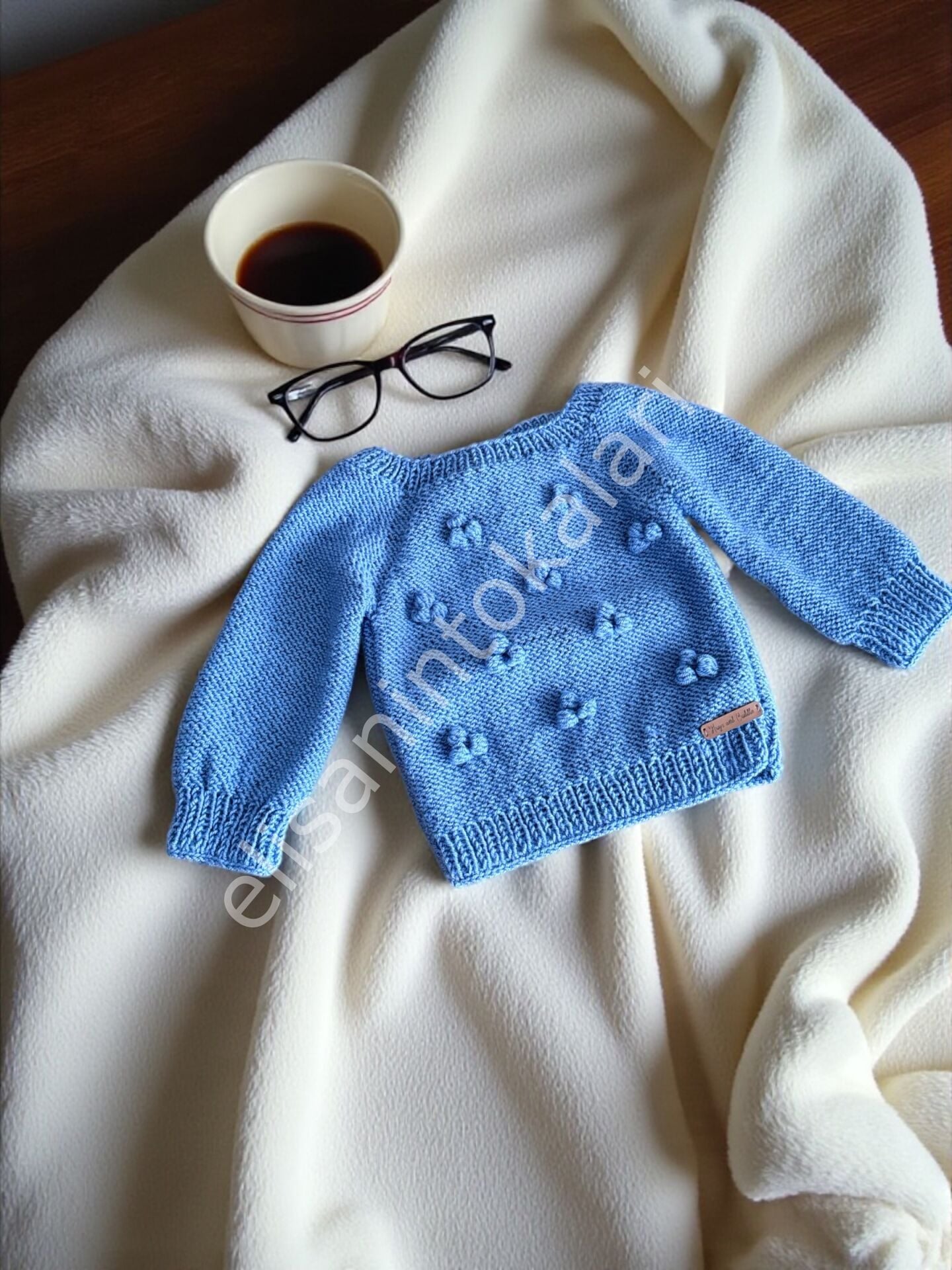 DENİM BLUE KİDS SWEATER 6-9 MONTHS 4 PCS