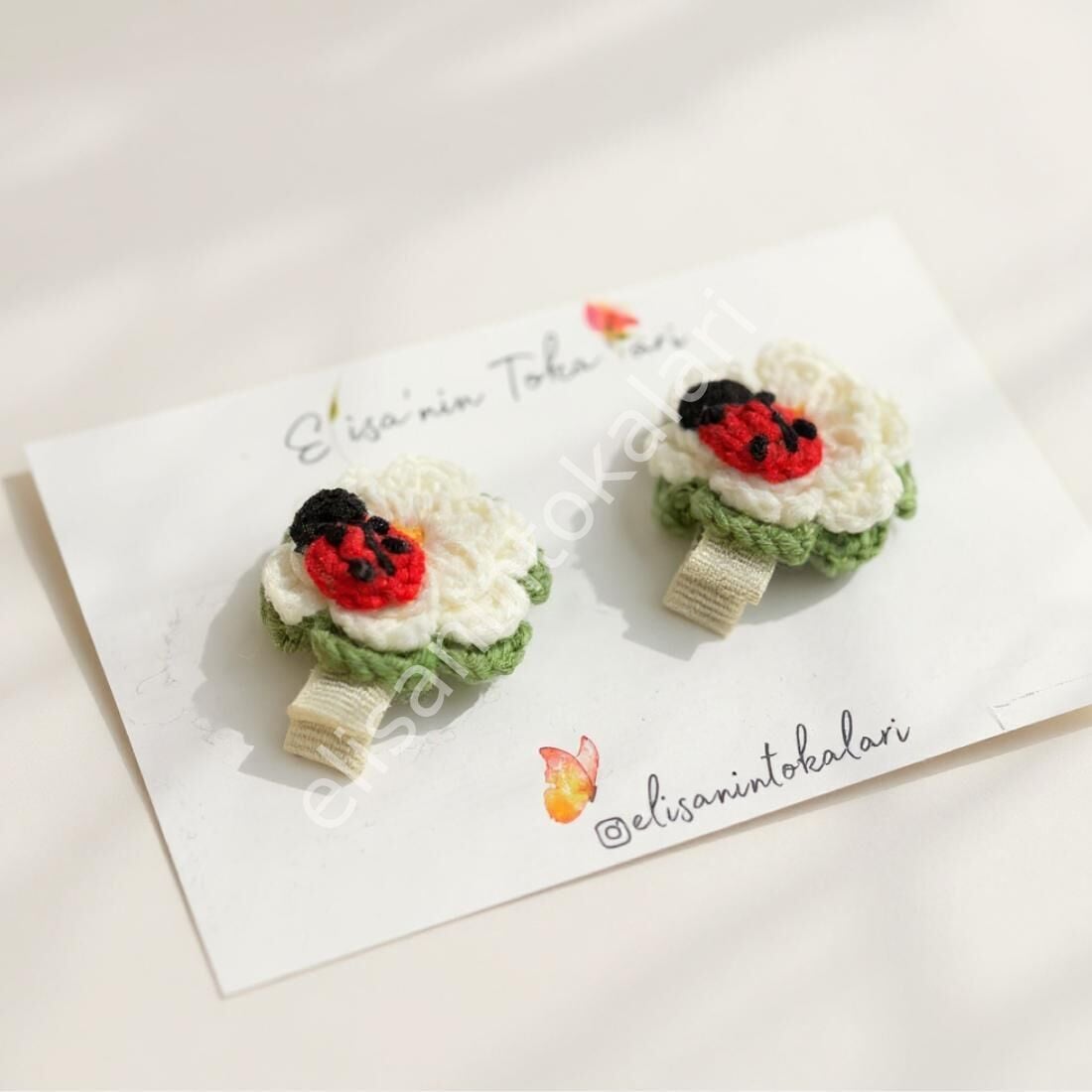 DAISY LADYBUG HAIR CLIP 10 PCS