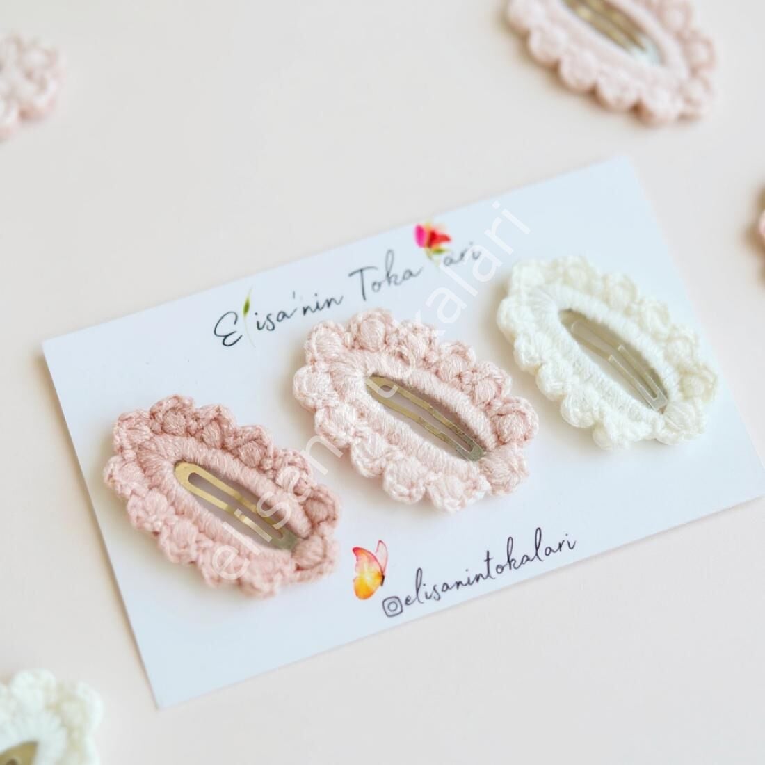 SOFT CROCHET PİN 10 PCS WHİTE
