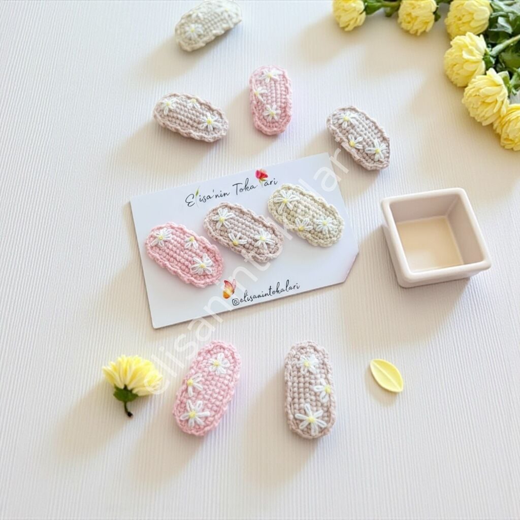 DAİSY EMBRİODERY HAİRPİN 10 PCS STONE