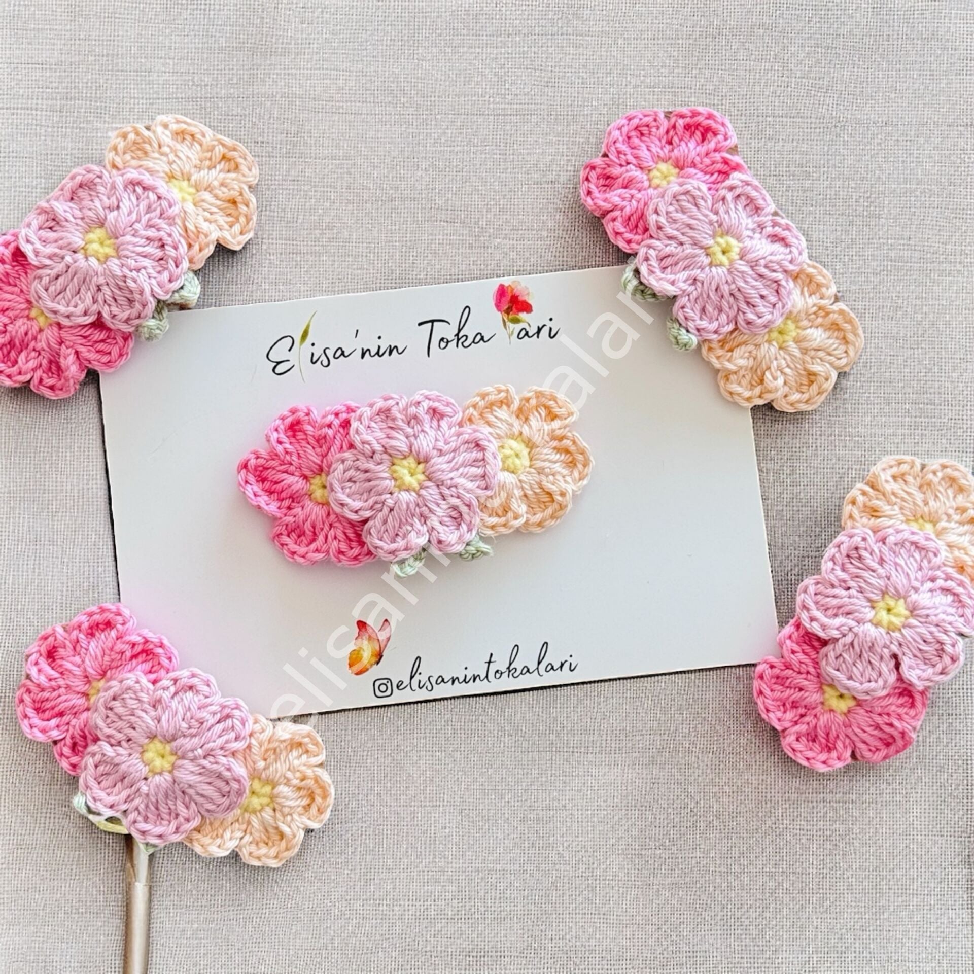 PİNK DAİSY GARDEN HAİRPİN 10 PCS