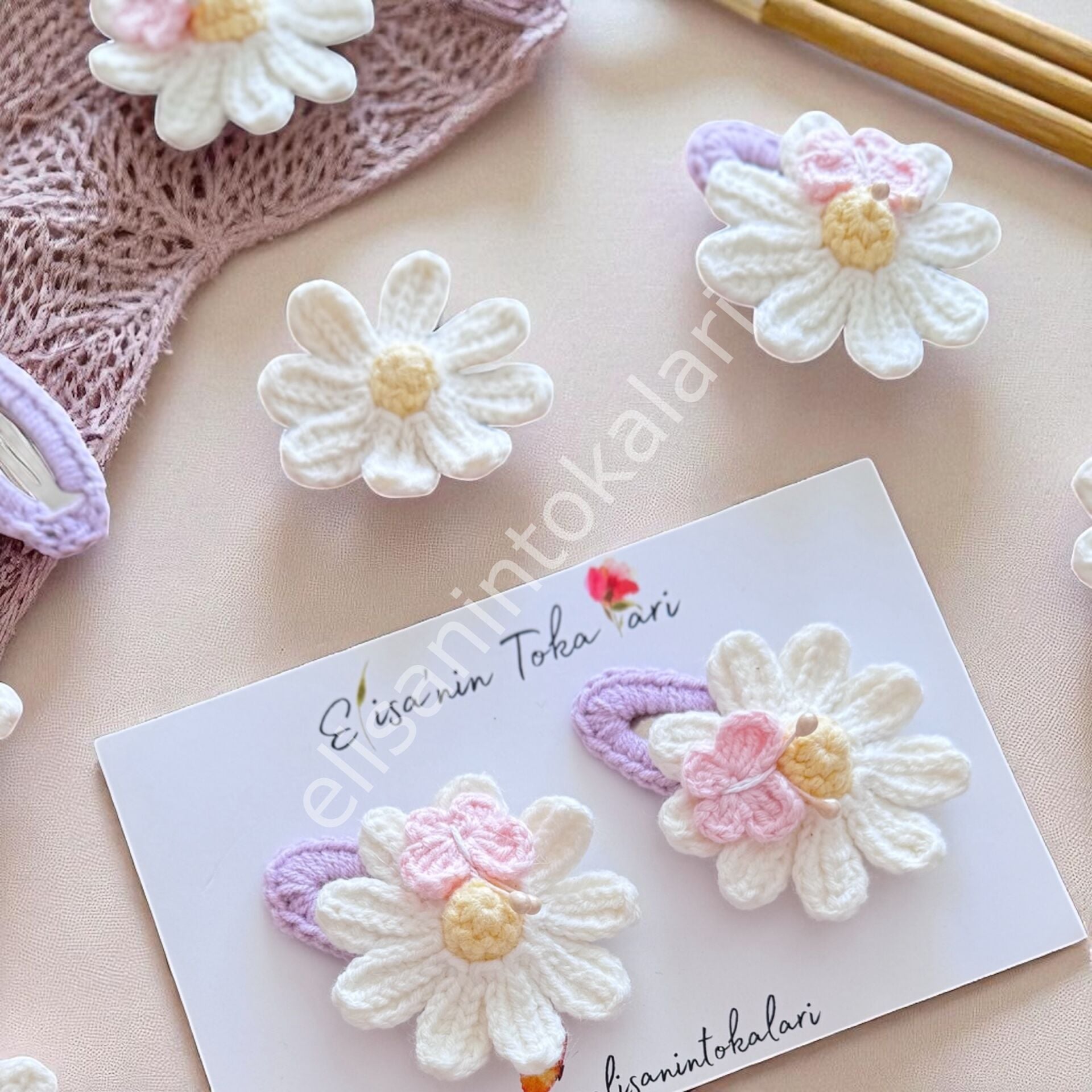 DAISY BUTTERFLY HAIRPIN PCS