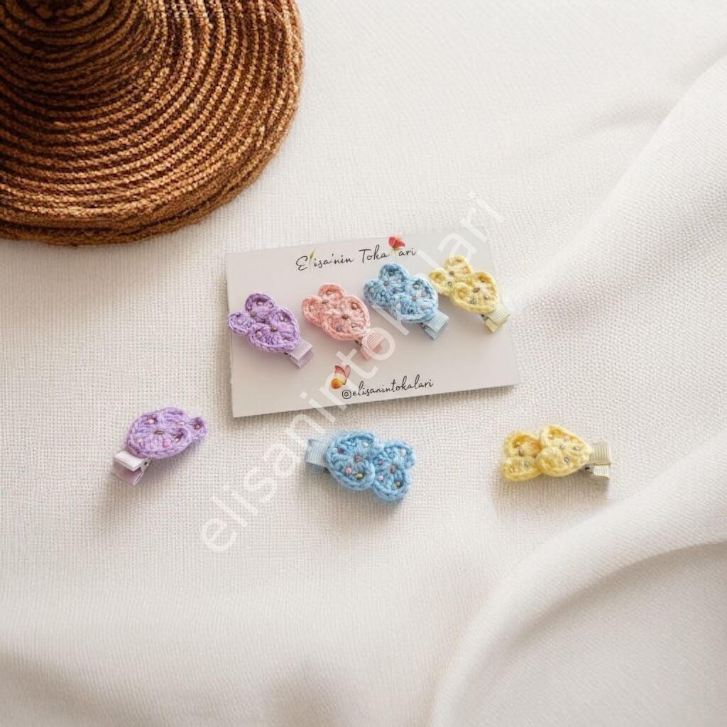 HEART HAİRPİN 10 PCS BLUE