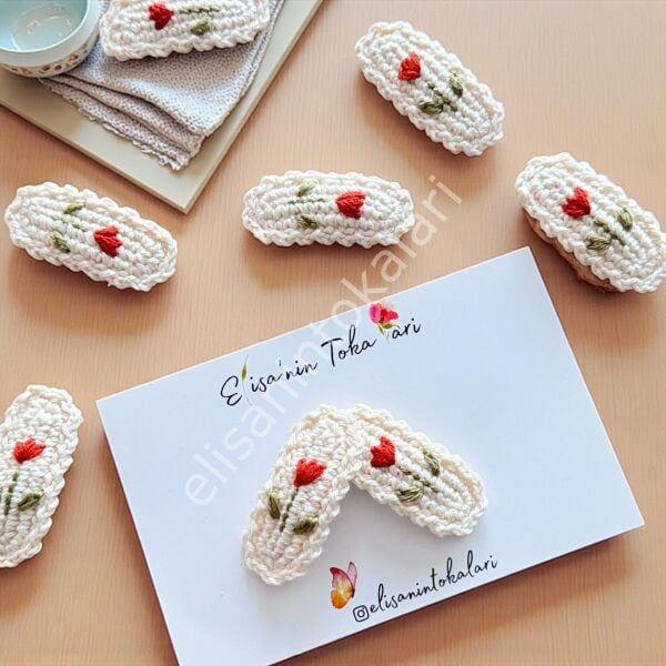 TULİP EMBRİODERY HAIR PIN PCS
