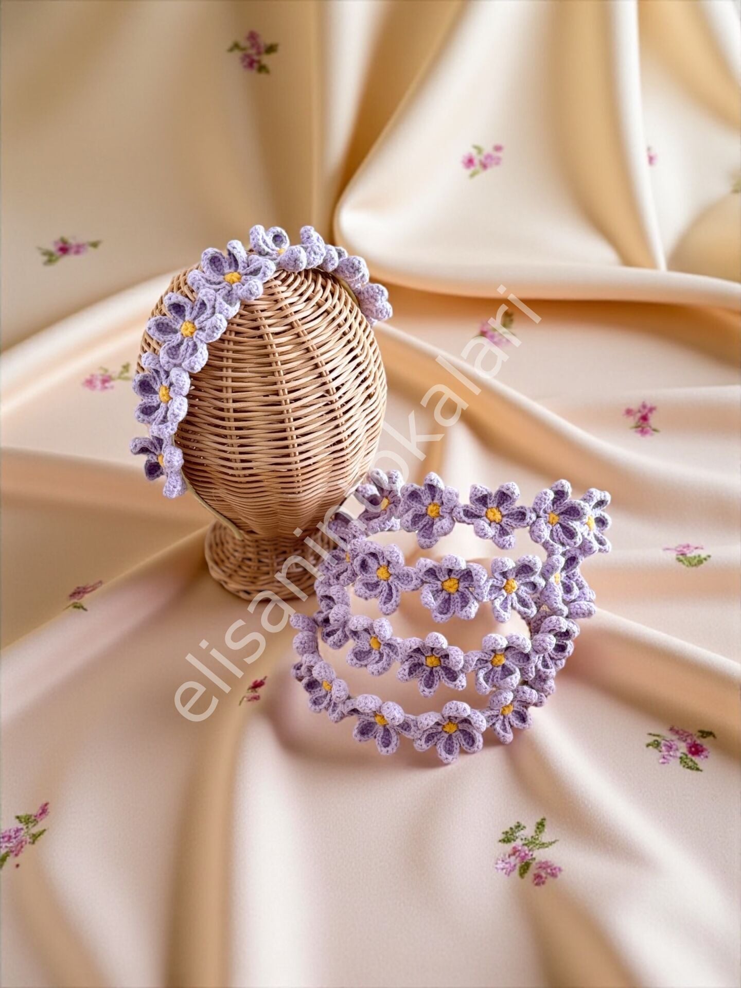 LILAC FLOWERS HAIR BAND 5 PCS