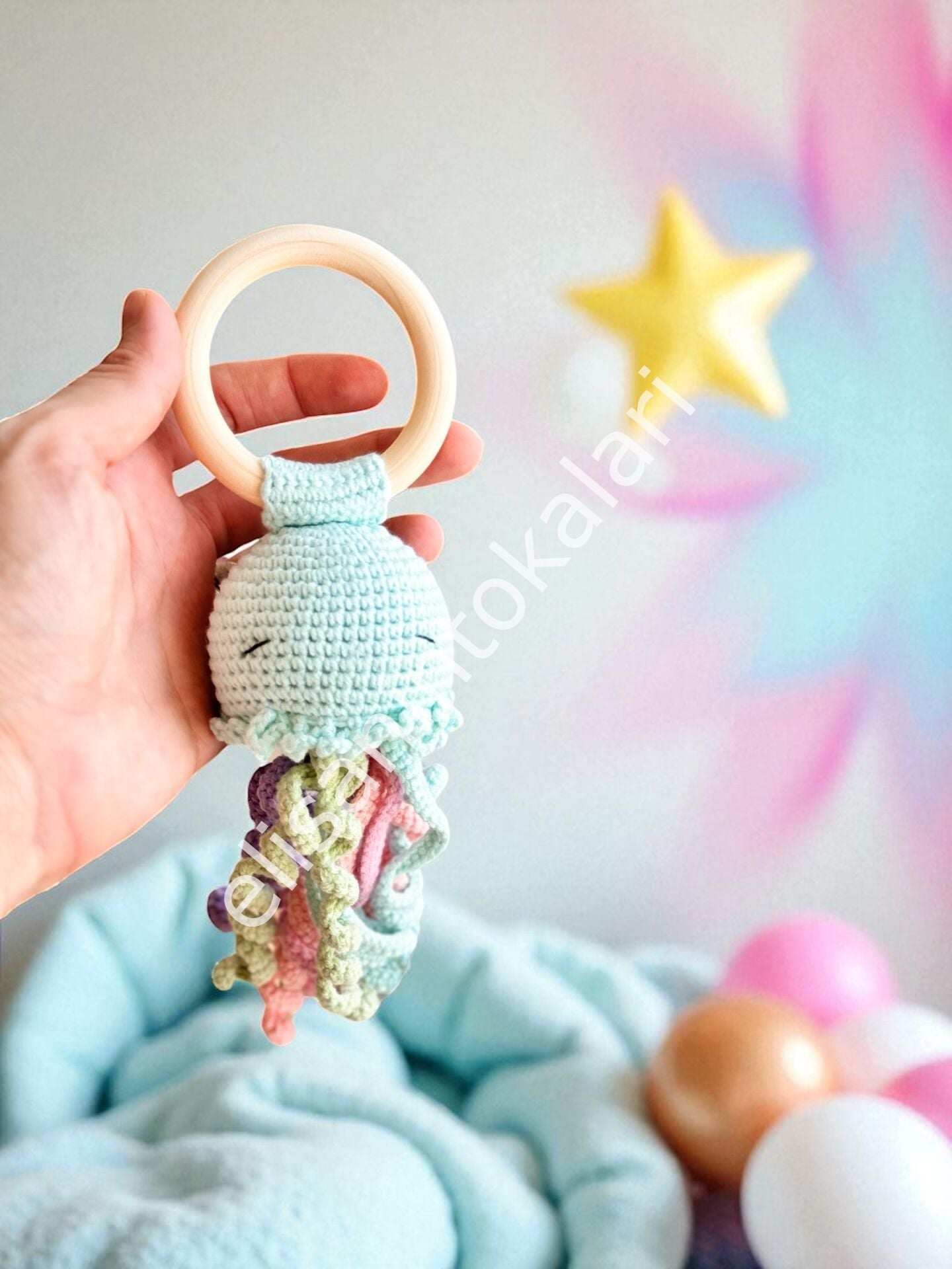 JELLYFISH AMIGURIMI BABY RATTLE 10 PCS