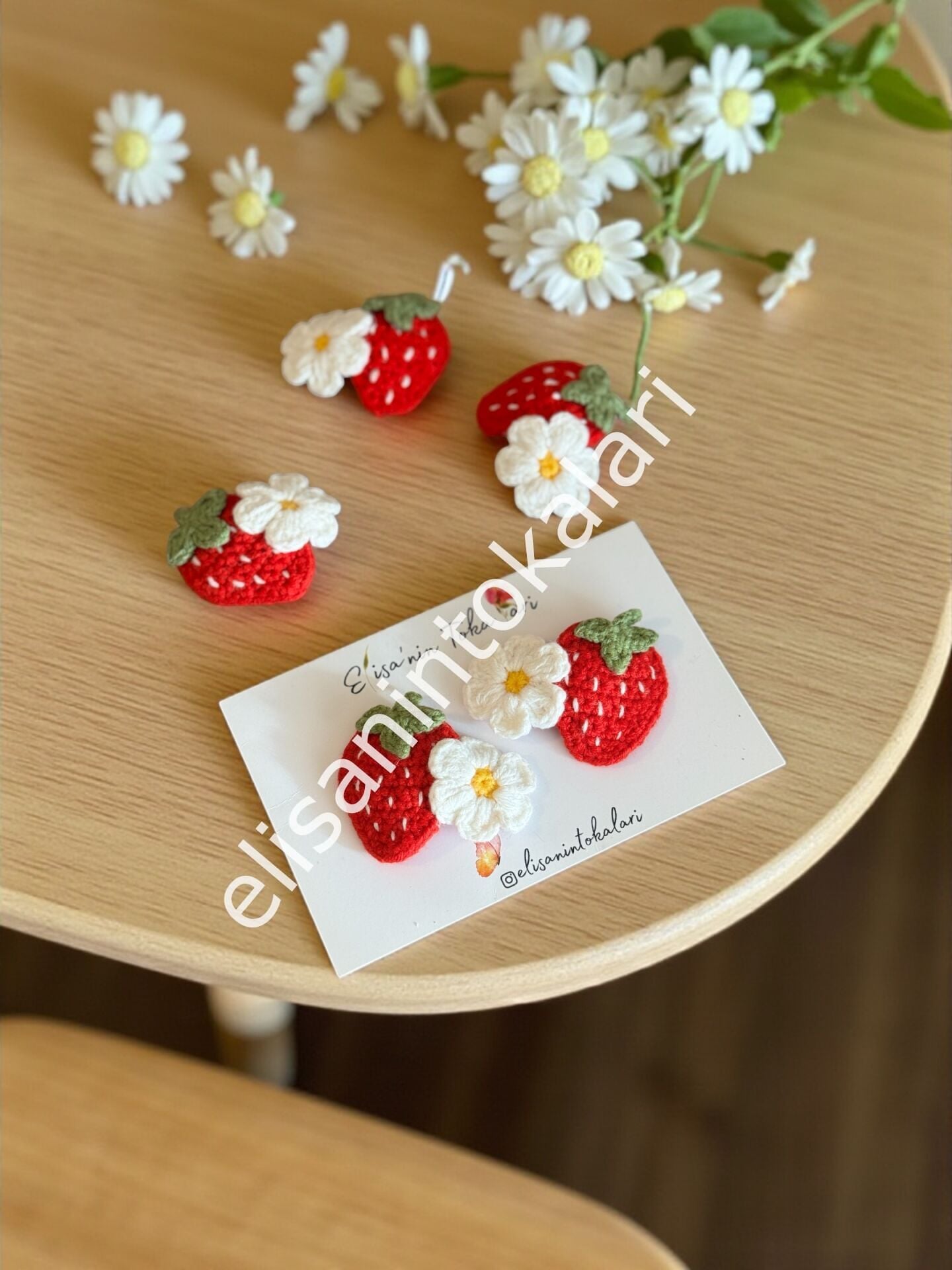 CROCHET SOFT DAİSY HAIR CLIP 10 PCS