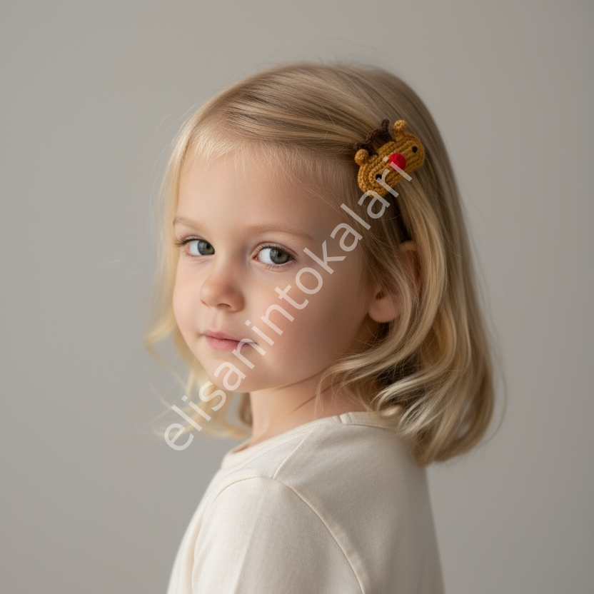 CHRİSTMAS CROCHET REİNDER HAIRPIN