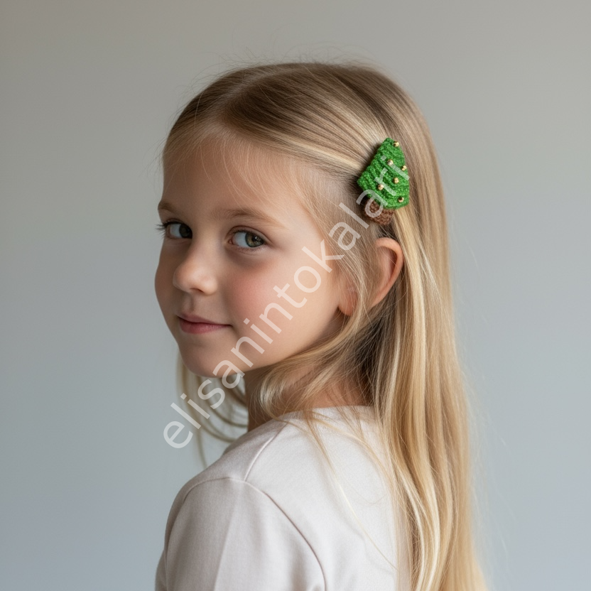 CROCHET CHRİSTMAS TREE HAIRPIN