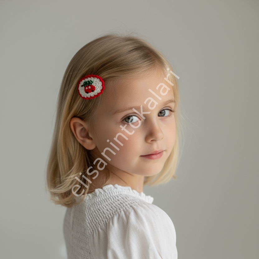 CROCHET CHRİSTMAS TREE CAR EMBR. HAIR PIN