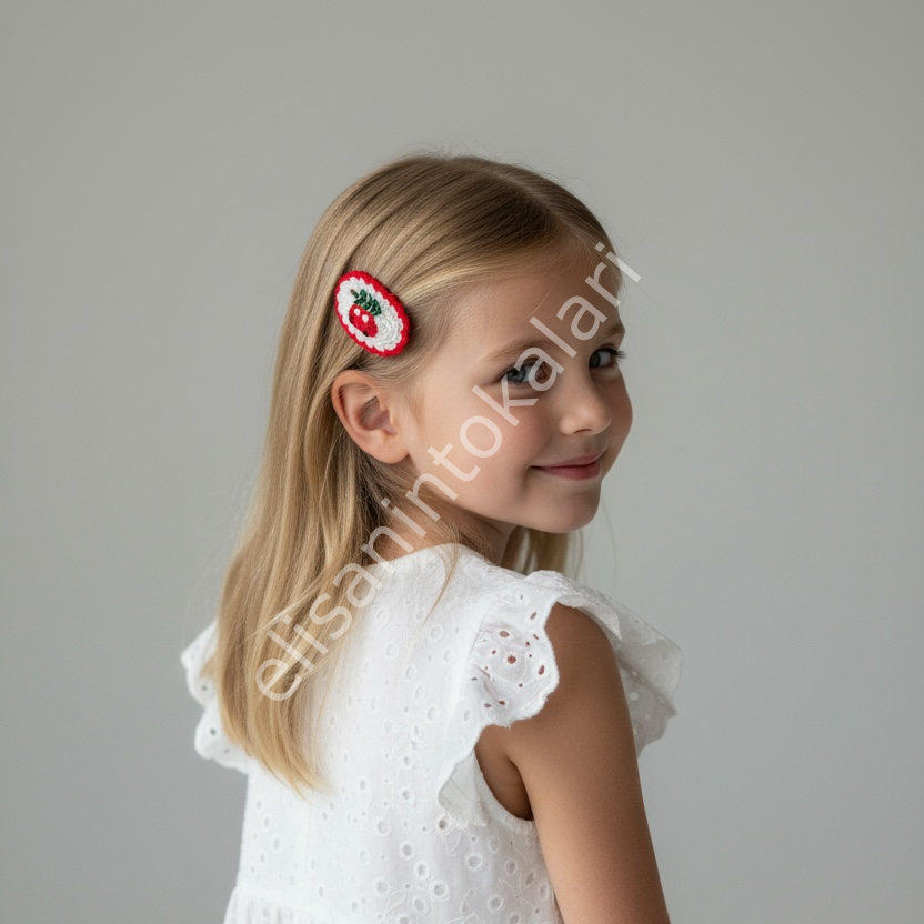 CROCHET CHRİSTMAS TREE CAR EMBR. HAIR PIN