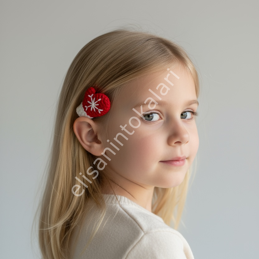CROCHET CHRİSTMAS GLOVE HAIR PIN