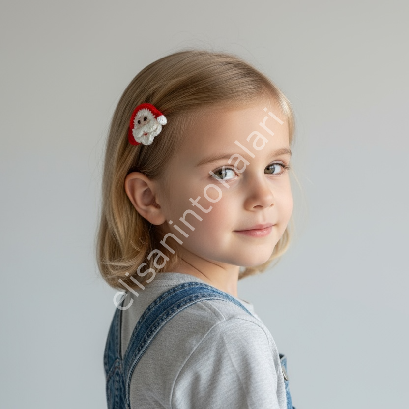 CROCHET CHRİSTMAS SANTA HAIR PIN