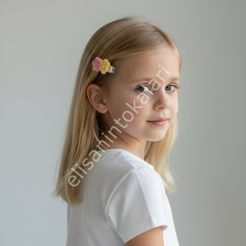 HANDMADE CROCHET FLOWER HAIR CLIP FOR WHOLESALE | SINGLE FLORAL BABY HAIR ACCESSORY