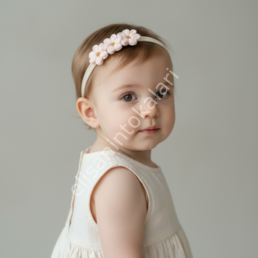 HANDMADE CROCHET DAISY BABY HEADBAND FOR WHOLESALE | BABY BOUTIQUE SUPPLIER