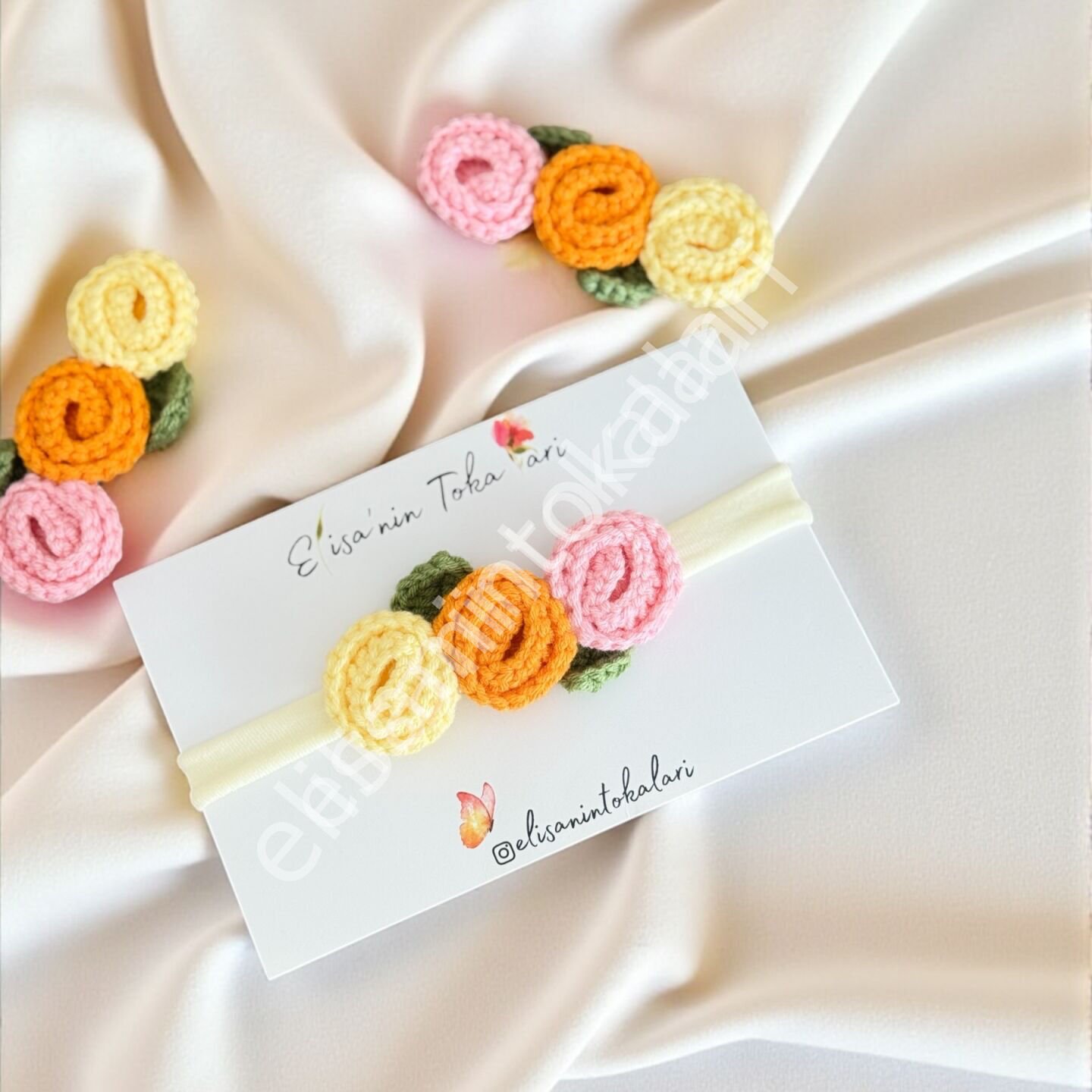 CROCHET CUTE ROSE HEADBAND